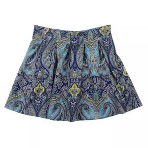 INC International Concepts Paisley Mini Skirt in Blue and Green